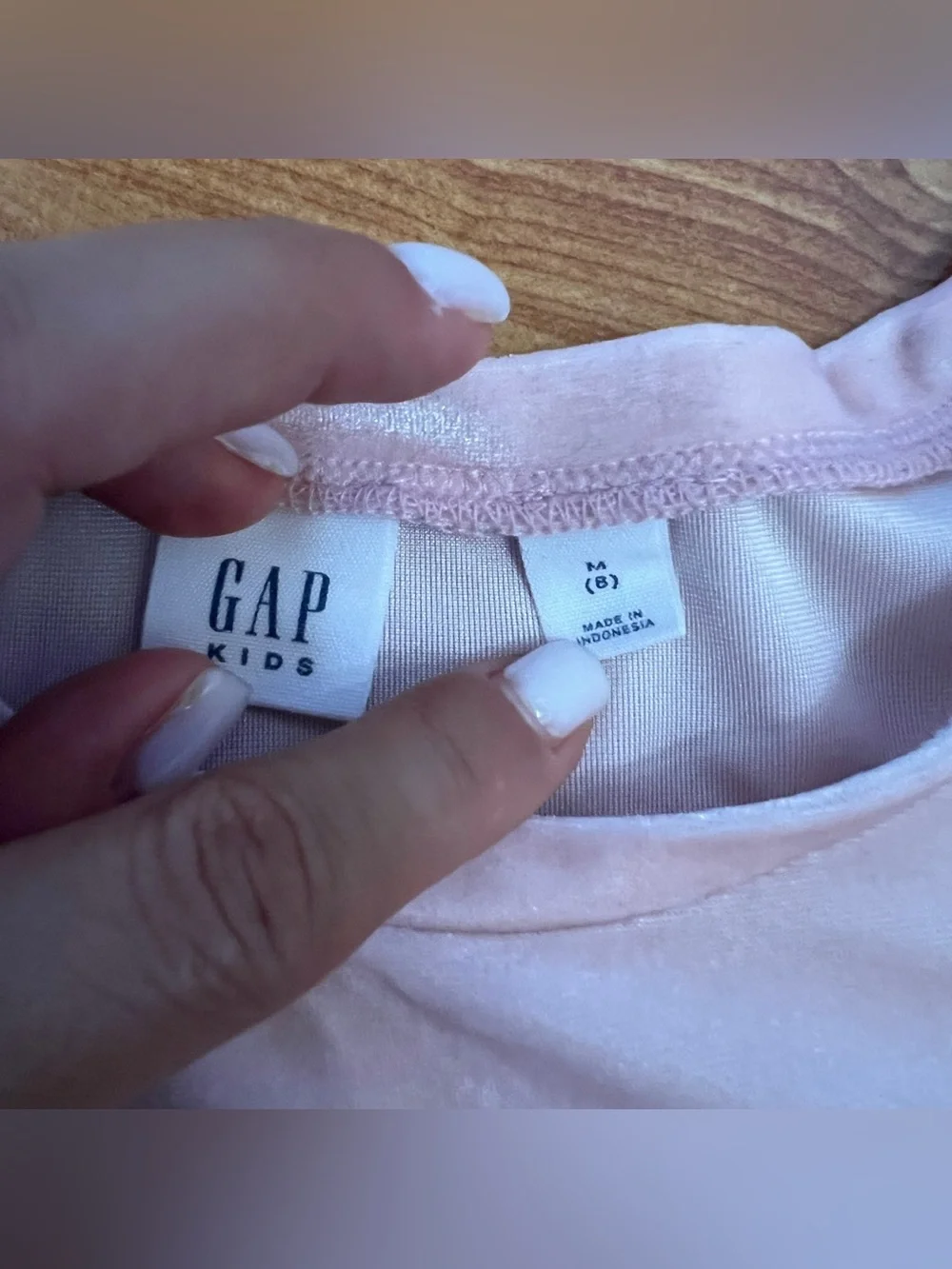 GAP Girls' Puff Sleeve Velvet Top - Light Pink